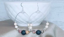 Load image into Gallery viewer, Hand Crafted Beaded Diffuser Hoop Earrings